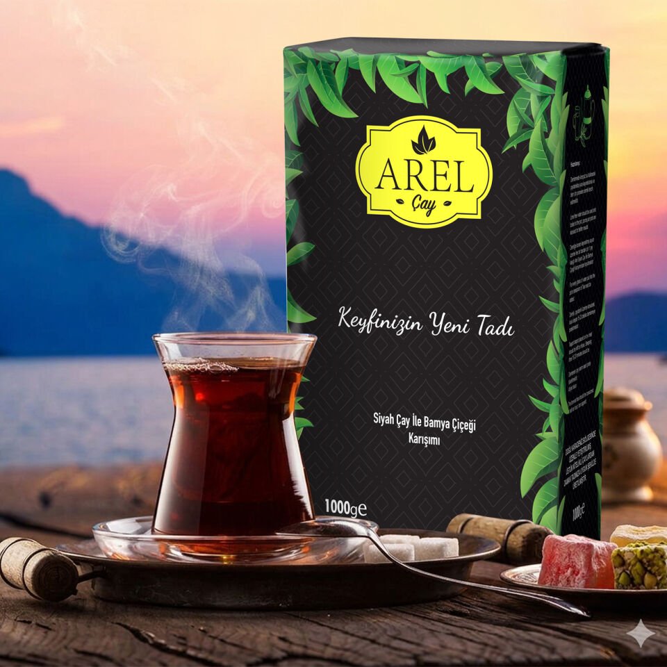 Arel Siyah Çay ile Bamya Çiçeği Karışımı Dökme Çay 1000 Gr
