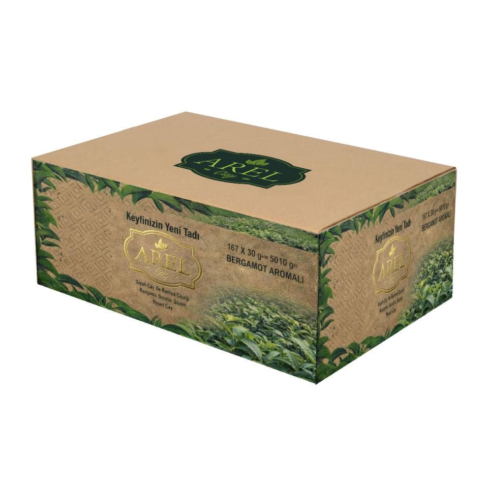 Arel Siyah Çay ile Bamya Çiçeği Karışımı Bergamotlu Demlik Poşet Çay 30x167 Adet (5010 Gr)